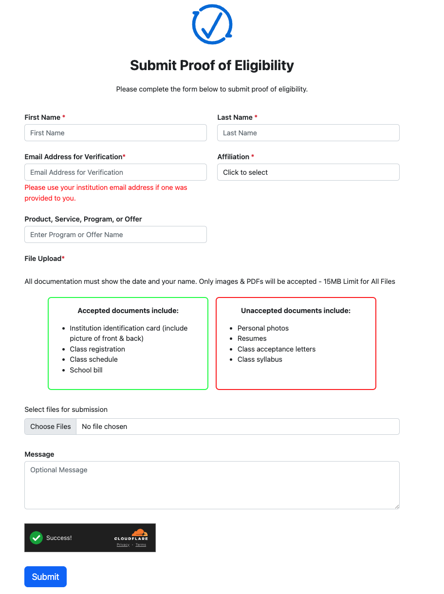 Manual Institution Entry