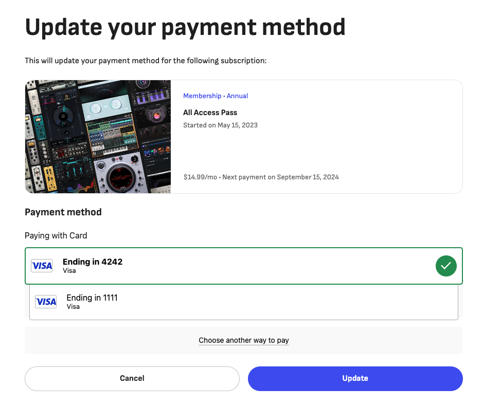 Choose Another Way to Pay Screenshot