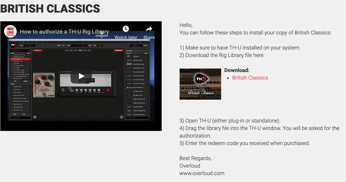Overloud Email Screenshot