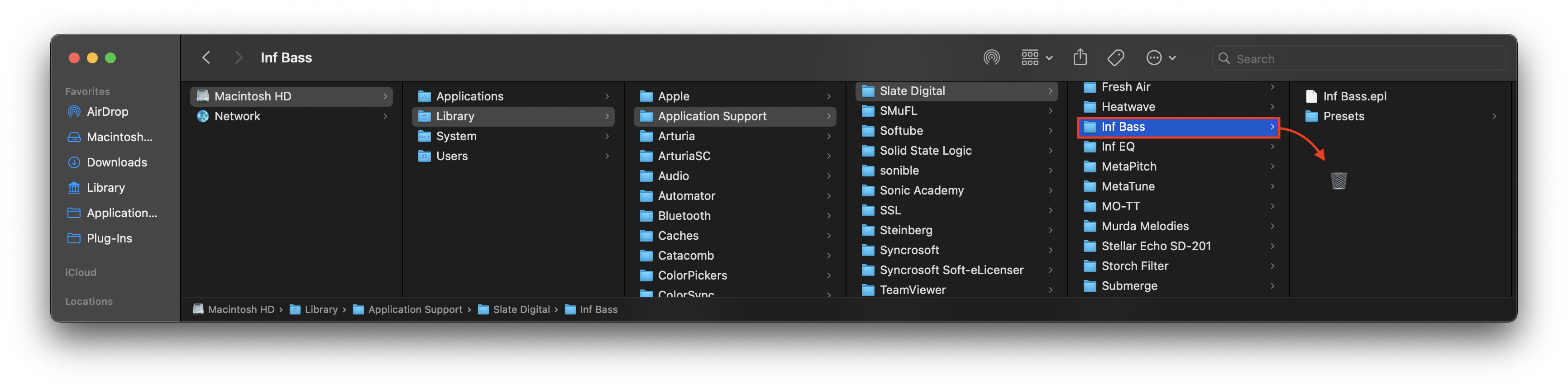 Infinity Bass Library Folder Screenshot