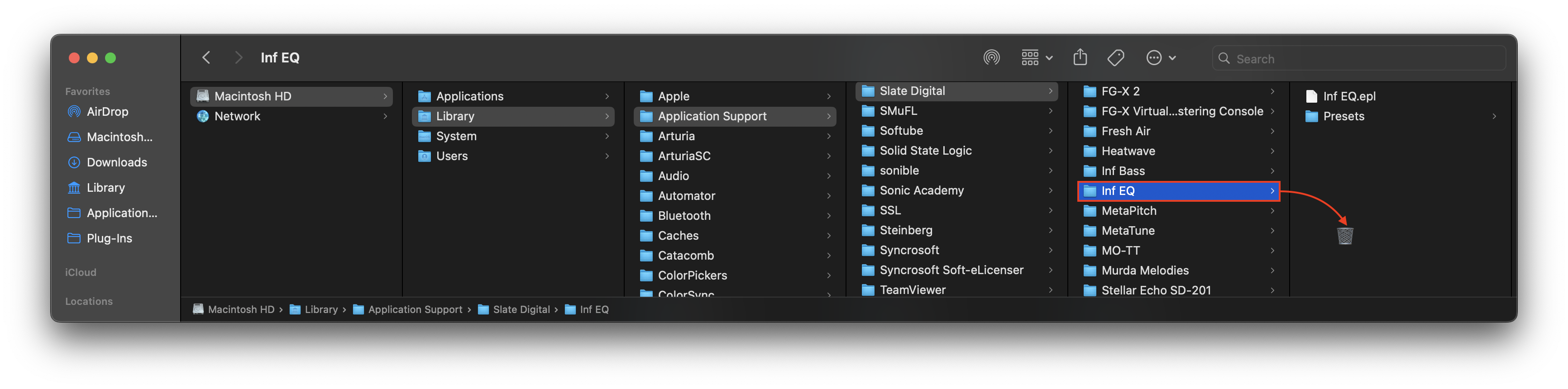 Infinity EQ Library Folder Screenshot
