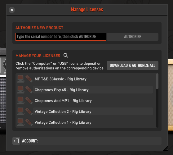 Overloud Login and Authorization