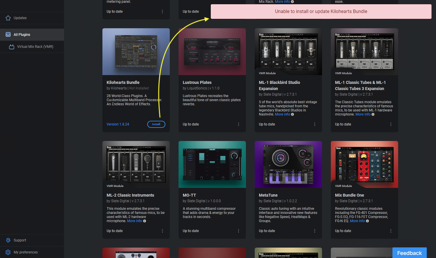 Kilohearts Connect Failure