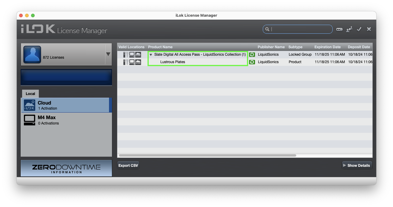 iLok Cloud Session Example