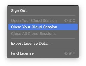 Close Cloud Session