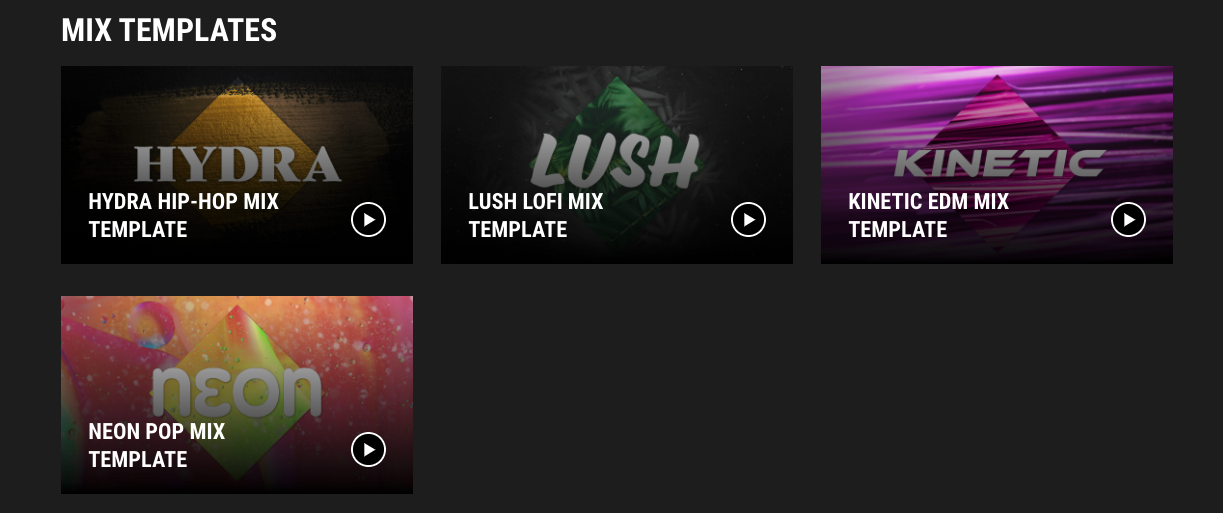 Mix Templates Section