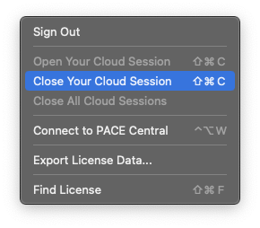 Close Cloud Session